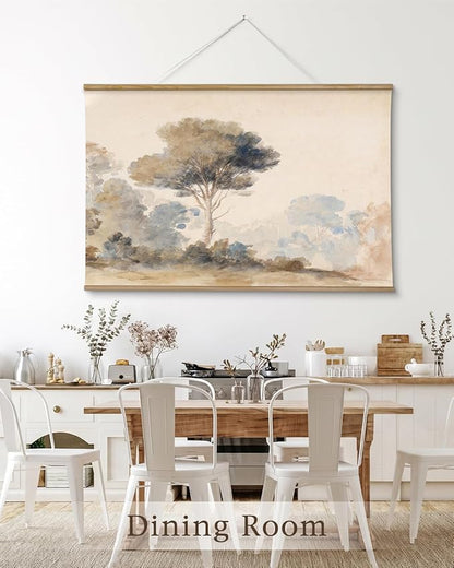 InSimSea 36x54 Extra Large Canvas Scroll Wall Art, Pine tree Nature Landscape Wall Decor, Oversized Farmhouse Painting Prints for Living Room, Bedroom, Dining Room, Office