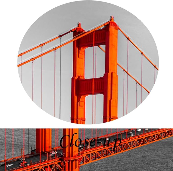 KREATIVE ARTS Extra Large 4 Pieces Black White and Red Canvas Prints Wall Art San Francisco Golden Gate Bridge Pictures Cityscape Painting Printed on Canvas Art Work for Walls Decoration L64xH43