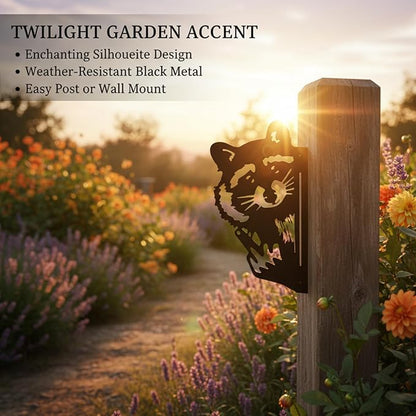 Quanqiuyi Funny Raccoon Wall Art - Rustproof Metal Sculpture for Outdoor Garden & Patio Decor, Wilderness Theme Novelty Gift