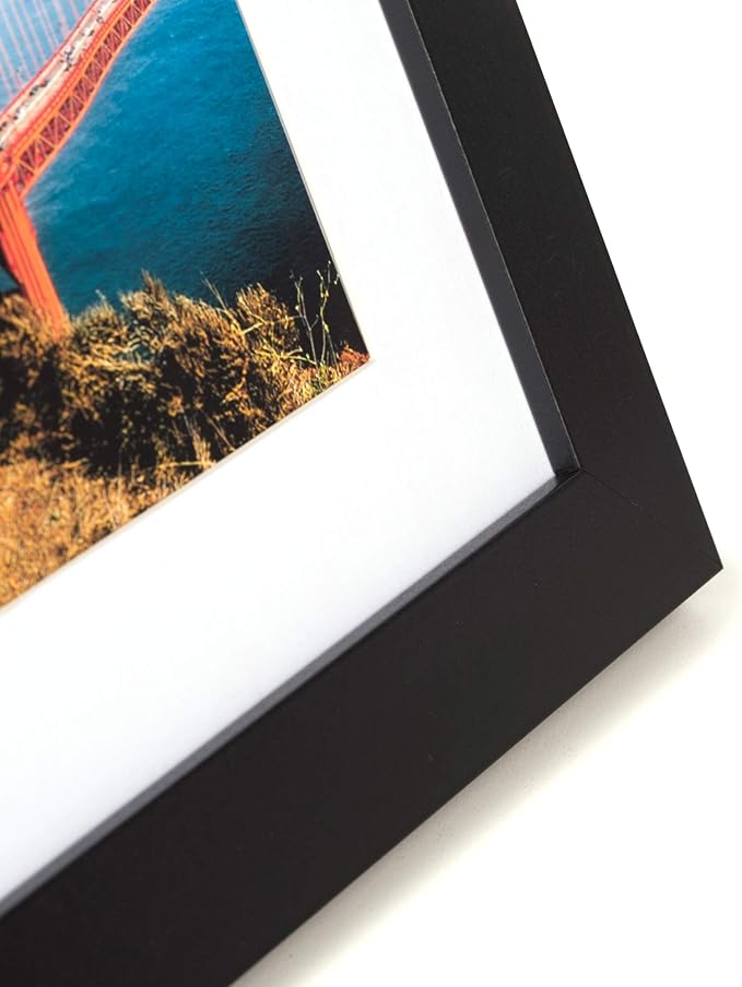 Rustic Picture Frame with Mat (Black, 8x10 inches)