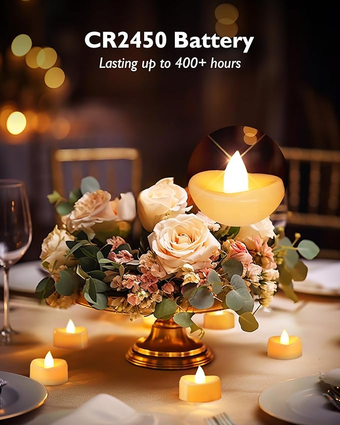 merrynights Remote Candles, 12 Pack Flameless Tea Lights Candle Battery Operated, 400+Hours LED Tea Lights with Remote, Timer Battery Votive Candle for Holidays Wedding Home