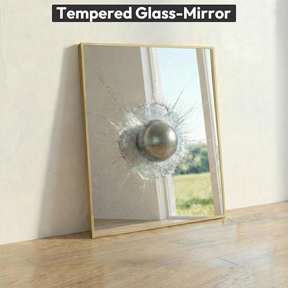 30" x 36" Gold Wall Mirror for Bathroom, 36" x 30" Metal Framed Accent Decor, Mid-Century Modern Mirror for Vanity & Bedroom
