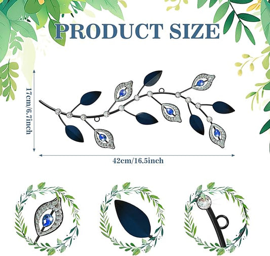 Cityelf 3 Set Crystal Leaf Wall Art Sculpture Iron Tree Leaves Branch Hanging Wall Décor Jeweled Bling Home Deor Acrylic Diamond Accent …