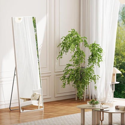 NEWBULIG Full Length Mirror, Full Body Floor Mirror with Aluminum Alloy Thin Frame, Wall or Standing Mirror for Bedroom, Living Room, Dressing Room