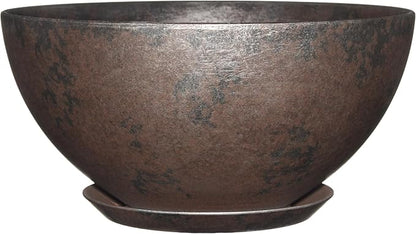 Classic Home and Garden by Growscape Rosie Modern Planter w/Drainage - Contemporary Planter Bowls - Shallow Round Vases for Small Plants - Versatile Indoor & Outdoor Pots (10” Northern Lights)