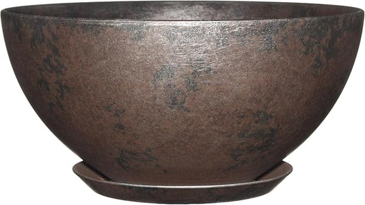 Classic Home and Garden by Growscape Rosie Modern Planter w/Drainage - Contemporary Planter Bowls - Shallow Round Vases for Small Plants - Versatile Indoor & Outdoor Pots (10” Northern Lights)