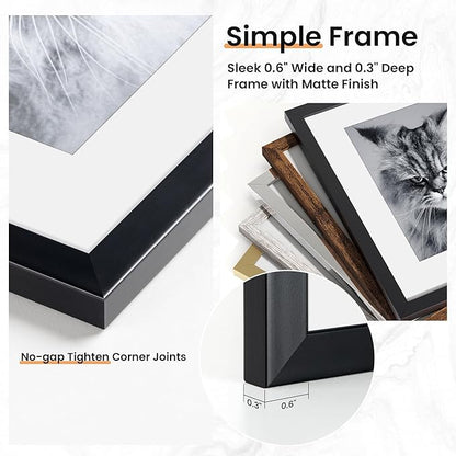 Venusmiles 15 Pack Picture Frames Collage Wall Decor, Gallery Frame Set for Wall Mounting or Tabletop Display, Multi Sizes Including 3pcs 8x10, 6pcs 5x7, 6pcs 4x6, Black+Silver+Gold