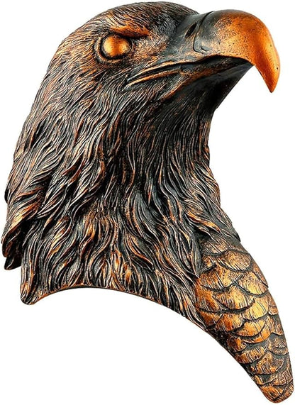 Animal Heads Wall Decor, Deer Head Wall Mount, Resin Animal Sculptures Head Wall Hanging Decoration for Family Living Room Bedroom Bathroom Kitchen Gift (Eagle)