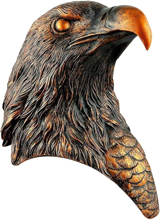 Animal Heads Wall Decor, Deer Head Wall Mount, Resin Animal Sculptures Head Wall Hanging Decoration for Family Living Room Bedroom Bathroom Kitchen Gift (Eagle)