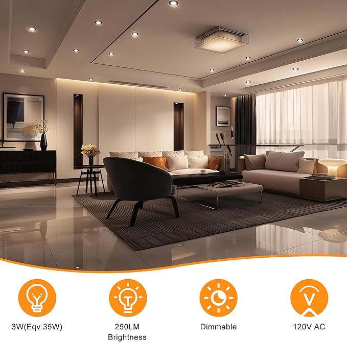 2 Inch LED Recessed Lighting, Dimmable Downlight 3W(35W Halogen Equivalent), CRI80, 3000K Warm White Ceiling Light with LED Driver(4 Pack)