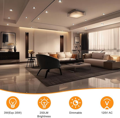 2 Inch LED Recessed Lighting, Dimmable Downlight 3W(35W Halogen Equivalent), CRI80, 3000K Warm White Ceiling Light with LED Driver(4 Pack)