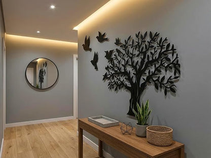 Vailla Tree of Life Wall Art Decor Set of 3 Wall Hanging Sculpture Modern Wall Home Decoration 3D Textured Sculptures for Living Room Bedroom Office Dinnig Room 3 Panels Family Tree Wall Hangings