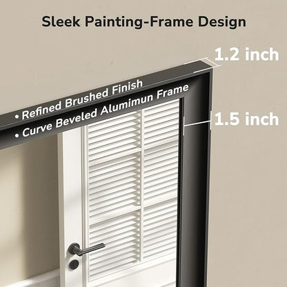 USHOWER Black Bathroom Mirrors for Over Sink 24x36 Inch, Metal Framed Rectangle Vanity Mirror for Wall, Bedroom, Living Room, Entryway, Farmhouse, Anti-Rust, HD Tempered Glass, Horizontal/Vertical