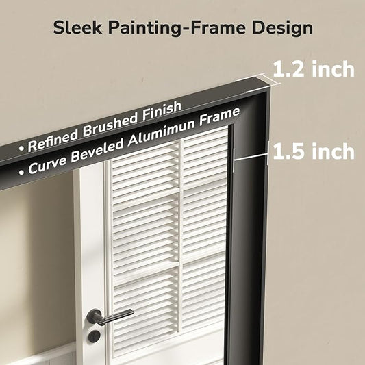 USHOWER Black Bathroom Mirrors for Over Sink 24x36 Inch, Metal Framed Rectangle Vanity Mirror for Wall, Bedroom, Living Room, Entryway, Farmhouse, Anti-Rust, HD Tempered Glass, Horizontal/Vertical