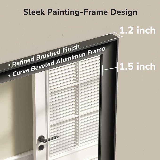 USHOWER Black Bathroom Mirrors for Over Sink 30x40 Inch, Metal Framed Rectangle Vanity Mirror for Wall, Bedroom, Living Room, Entryway, Farmhouse, Anti-Rust, HD Tempered Glass, Horizontal/Vertical