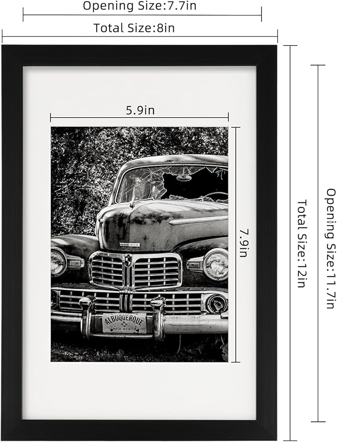 8x12 Picture Frames Black Set of 12 for Wall Gallery Collage Photo Frames or Tabletop Display