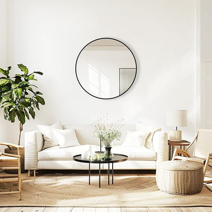 Black Round Mirror 26 inch
