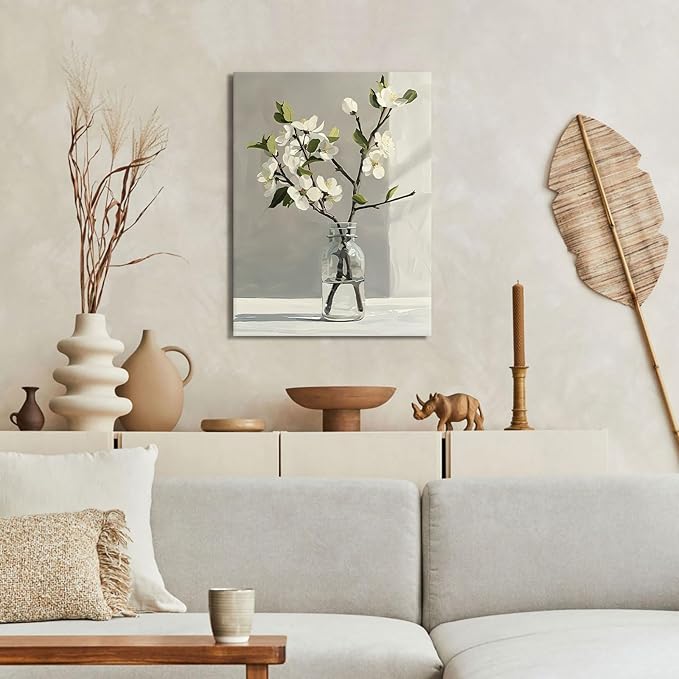 daktenn Floral Canvas Wall Art Bathroom Wall Art Pictures Wall Decor Home Decor Wall Decor for Bedroom Livingroom 12x16 Inches