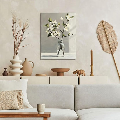 daktenn Floral Canvas Wall Art Bathroom Wall Art Pictures Wall Decor Home Decor Wall Decor for Bedroom Livingroom 12x16 Inches