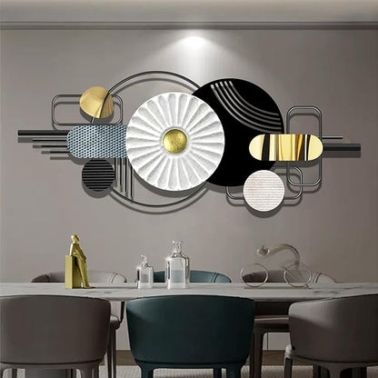 HAVFIFK Modern Metal Wall Art - Black & Gold Abstract Geometric Sculptures for Living Room, Dining Room, Bedroom & Bathroom12