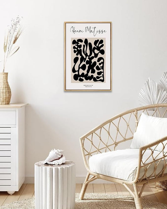 Zzuyi Henri Matisse Framed Art Prints - Flower Market Poster, Abstract Art - 16''x24'' Natural Framed