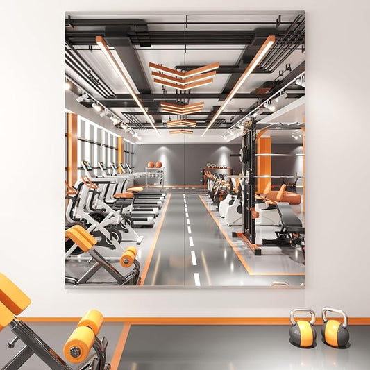 Peegel Home Gym Mirror - 63''x28''(2PCS) Large Frameless Tempered Glass Workout Mirrors for Home Gym Wall,Yoga,Garage,Dance