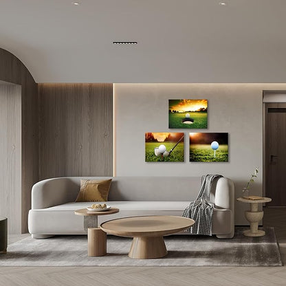 Golf Wall Art Prints, Canvas Framed Golf Posters, Sports Room Decor For Men Kids Teenagers, Golf Poster Set For Bedroom Man Cave, Golf Wall Decor, Golf Boys Bedroom Decor