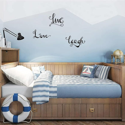 ESTART 3 Pieces Black Metal Letter Sign Decor 'Live Laugh Love' WordArt Wall Art Decor for Home Indoor Outdoor Bedroom Living room Bathroom and Office