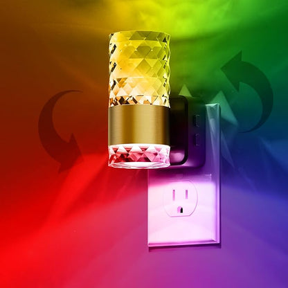 L LOHAS LED Night Light, Night Lights Plug into Wall, 10-Color RGB Change Nightlights,10/50/100LM Adjustable Automatic Nightlights Plug in with Dusk to Dawn Sensor for Room Bathroom Hallway