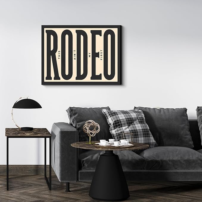 Framed Western Wall Art Vintage Southwestern Canvas Wall Decor This Ain't My First Rodeo Wall Art Southwestern Country Ranch Poster Trendy Modern Cowboy Cowgirl Picture Print(12x16in)