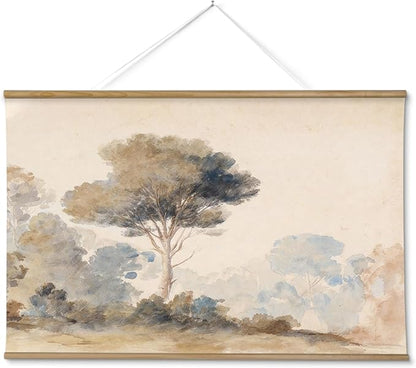 InSimSea 36x54 Extra Large Canvas Scroll Wall Art, Pine tree Nature Landscape Wall Decor, Oversized Farmhouse Painting Prints for Living Room, Bedroom, Dining Room, Office