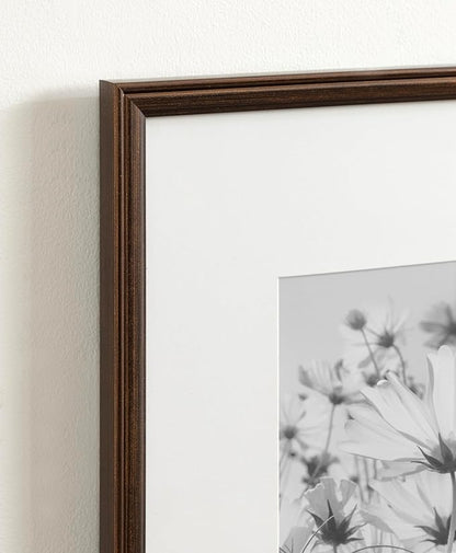 Kate and Laurel Adlynn Rectangle Picture Frame Set of 4; 11 x 14 matted to 8 x 10; Bronze; Vintage Four-Piece Frame Set for Gallery Wall Frame Set in Living Room Wall Decor