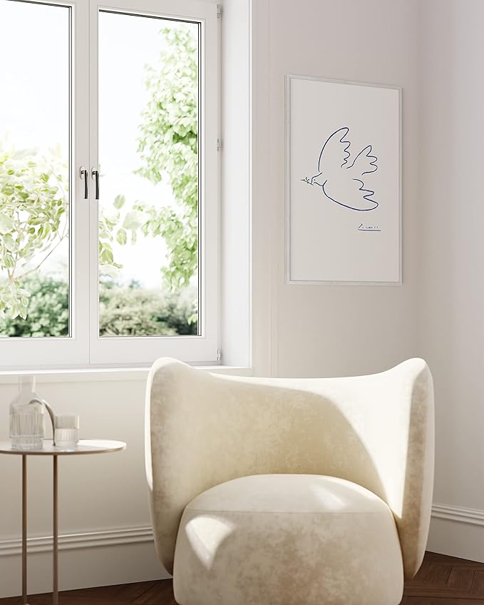 HAUS AND HUES White Oak Wood 24x36 Poster Frame - Oversized Natural Frame for Wall Display (White Oak Frame)