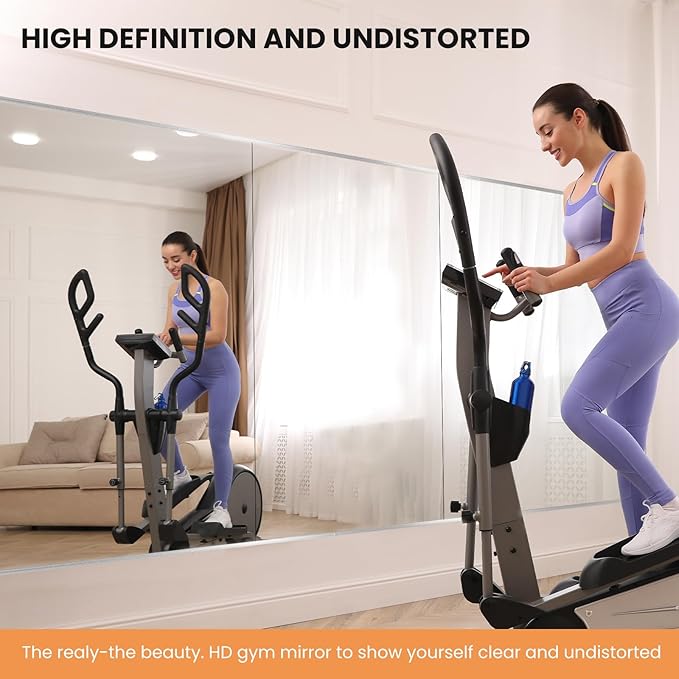 pertetey Home Gym Mirror, 56X30 Inch(1Pack) Large Frameless Tempered Glass Full Body Wall Mounted Mirror for Gym, Yoga, Exercise, Dance Studio