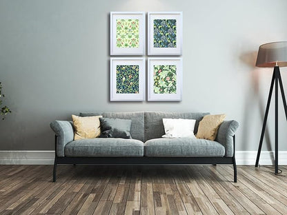 11x14 Picture Frame Set of 4 Made of Solid Wood Photo Frames with Real Glass for Pictures 8x10 with Mat or 11x14 Without Mat, Wall Mounting or Tabletop display Photo Frames in White