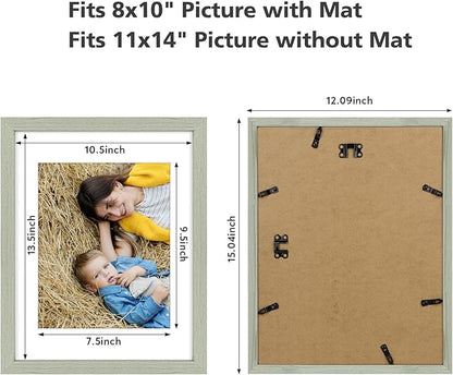 Golden State Art, 11x14 Picture Frame Set of 6 - Matted to 8x10 Photo - Engineered Wood Gallery Frame Set - Wall Mounting (Grey,6 Pack)