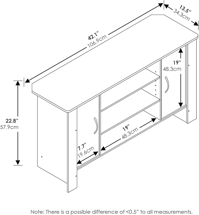 Furinno Econ TV Stand Entertainment Center, Espresso