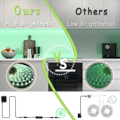 Green 30ft Led Lights Strip ST. Patrick's Day Decorations Indoor Rope Lights Easy DIY Cuttable Strip Lights for Room Bathroom Living Room Kitchen Ceiling Wall Vanity Mirror Decor