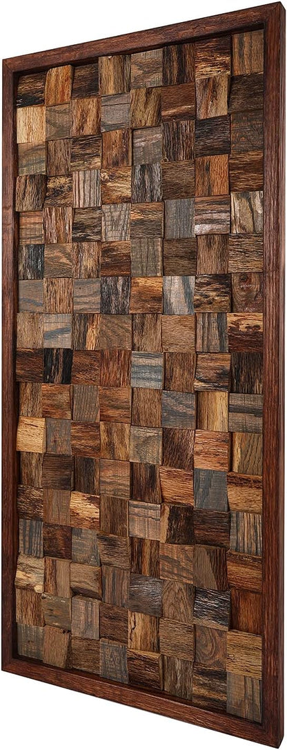 CONSDAN Wood Wall Decor | USA Grown Hardwood, Rustic Wooden Wall Art, Home Decorations for Living Room and Bedroom Aesthetic, Framed and Ready to Hang, Rustic, 36" x 18"