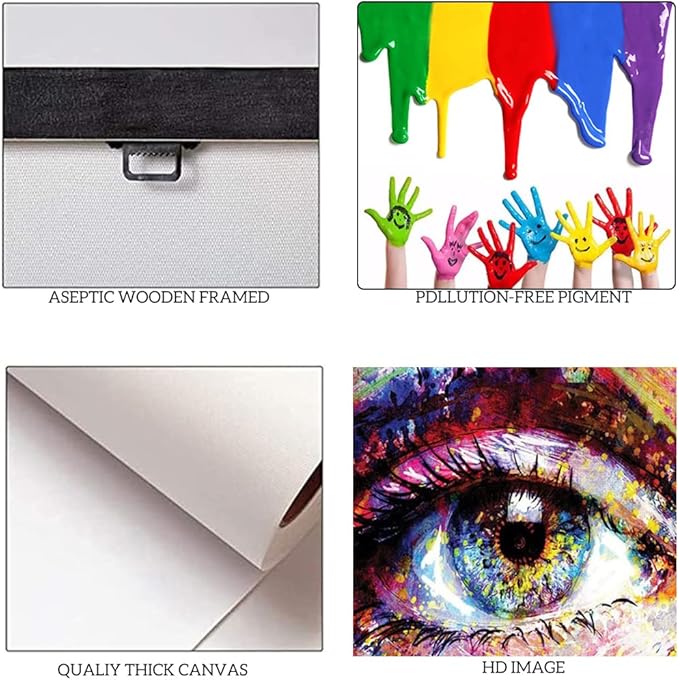 Yatsen Bridge Colorful Eye Graffiti Wall Art Street Artwork Eye Graffiti Painting Pictures HD Print Home Decoration for Living Room Bathroom Wall Decor Gallery Wrapped Ready to Hang - 24x36 inch