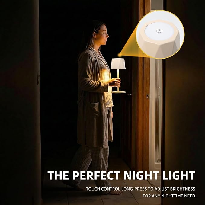 Modern 2-in-1 Table Lamp & Bottle Lamp, Pleated Metal Shade Touch Control Lamp | Adjustable Height, Warm Light & RGB, Stepless Dimming, Anti-Tip Design,Triangle,Beige