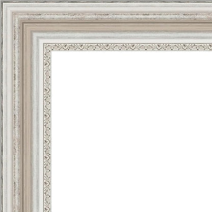 Amanti Art Silver Bathroom Mirror for Over Sink, 26x22 Parlor Silver Rectangle Vanity Mirror, Small Traditional Frame, Hangs Horizonally and Vertically, Bathroom Wall Decor, Beveled Edge