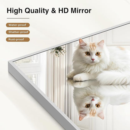 COFENY 30x72inch Bathroom Mirror, Silver Rectangle Mirror with Thin Metal Frame, Large Rectangular Wall Mirror for Bathroom, Living Roomm, Hair Salon, Big Farmehouse Mirrors Hang Horizontal/Vertical