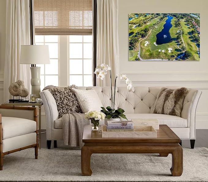 WESTON FL USA Golf Course Wall Art for Office Golf Course Picture Wall Decor for Living Room Bedroom Bathroom Home Decorations Canvas Prints Modern Artwork Framed Ready to Hang(18''H x 24''W)