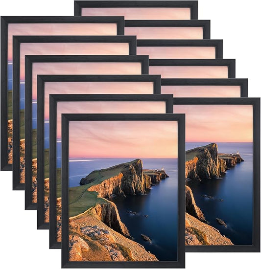 Giftgarden Black 11x14 Picture Frame Bulk, Multi 11 x 14 Photo Frames Set for Wall Hanging or Tabletop, 12 Pack