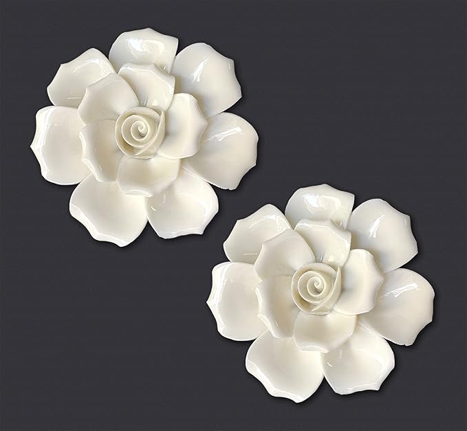 Insiswiner Wall Sculptures, Decorative 3D Art (White)