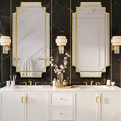 Full Length 24x47 Beveled Gold Mirror for Wall, Gold Traditional Art Decorative Mirror Home Decor for Bathroom Living Room Bedroom Kitchen Entrance