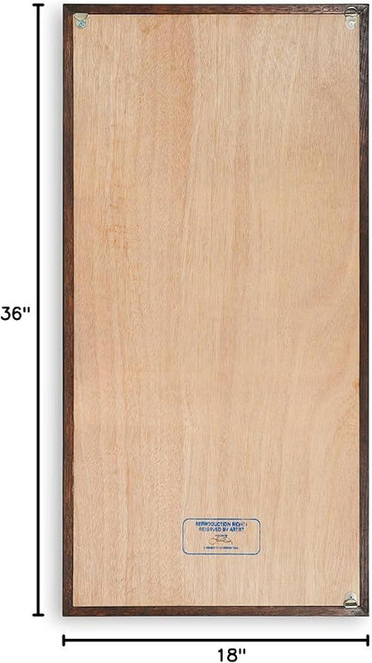 CONSDAN Wood Wall Decor | USA Grown Hardwood, Rustic Wooden Wall Art, Home Decorations for Living Room and Bedroom Aesthetic, Framed and Ready to Hang, End-Grain, 36" x 18"