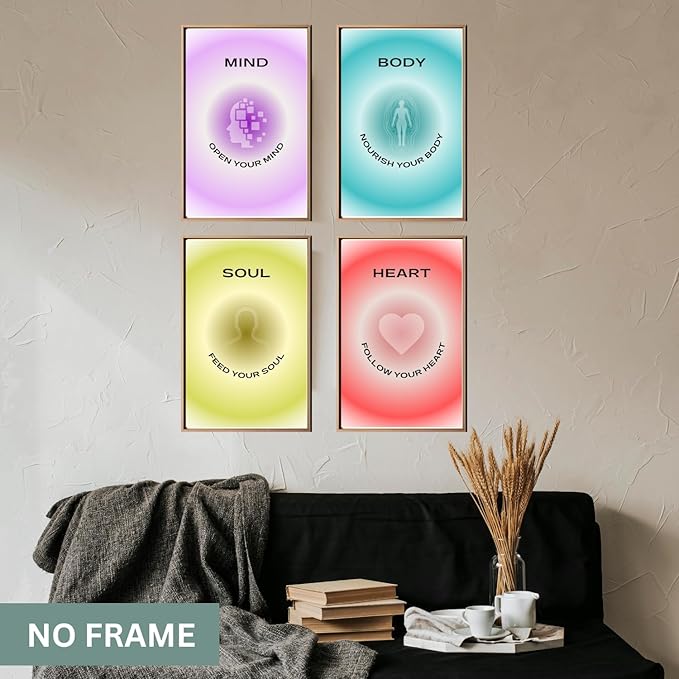 Aura Poster Spiritual Home Decor Aesthetic Room Posters Set Trendy Wall Art Y2K Wall Decor for Bedroom Room Decor Aesthetic Colorful Art Prints Aesthetic Bedroom Decor to Refresh Your Living Space