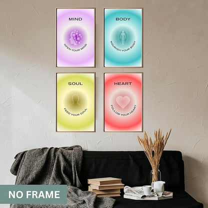 Aura Poster Spiritual Home Decor Aesthetic Room Posters Set Trendy Wall Art Y2K Wall Decor for Bedroom Room Decor Aesthetic Colorful Art Prints Aesthetic Bedroom Decor to Refresh Your Living Space